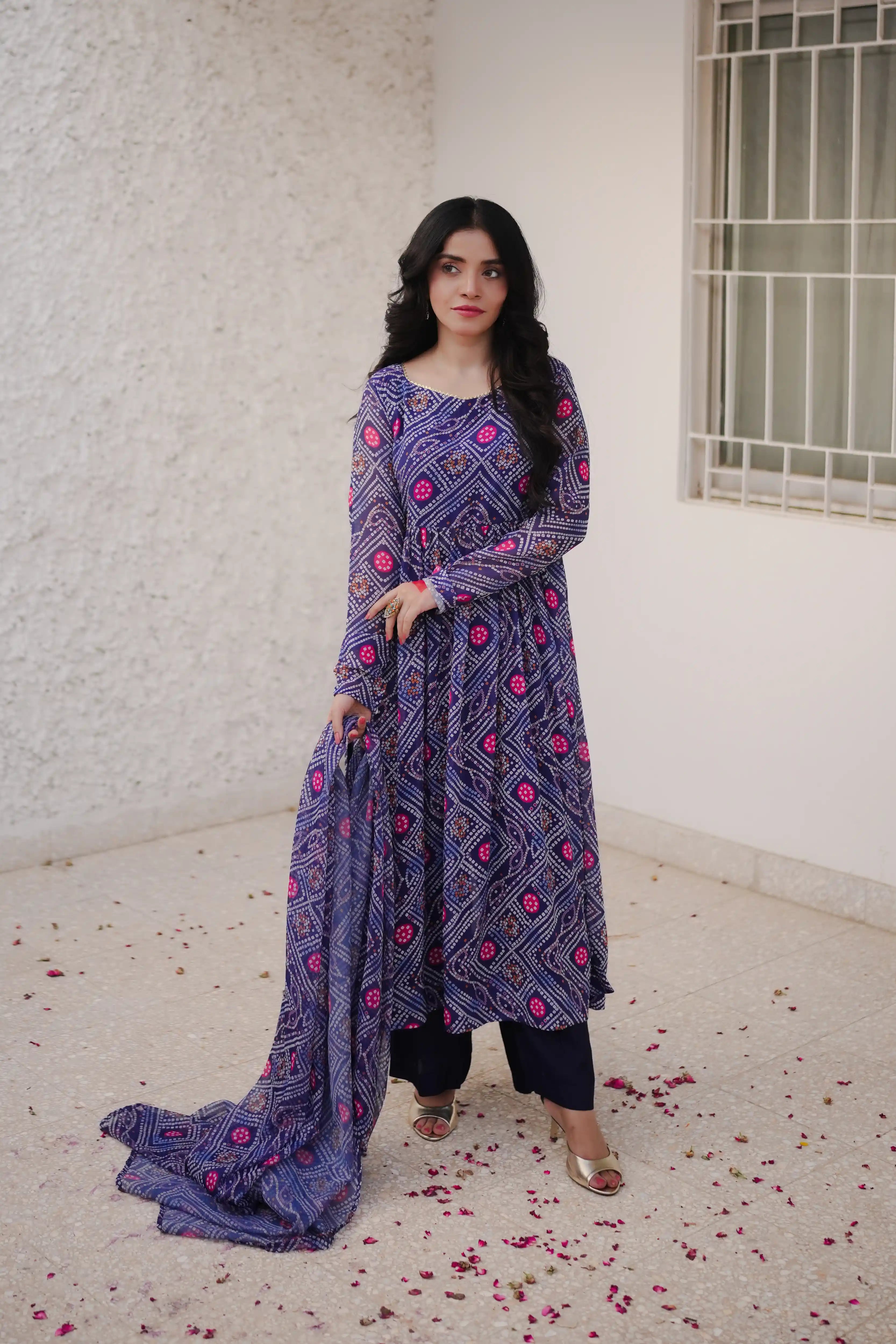 Chunri Pleated Chiffon Pret 2Pcs