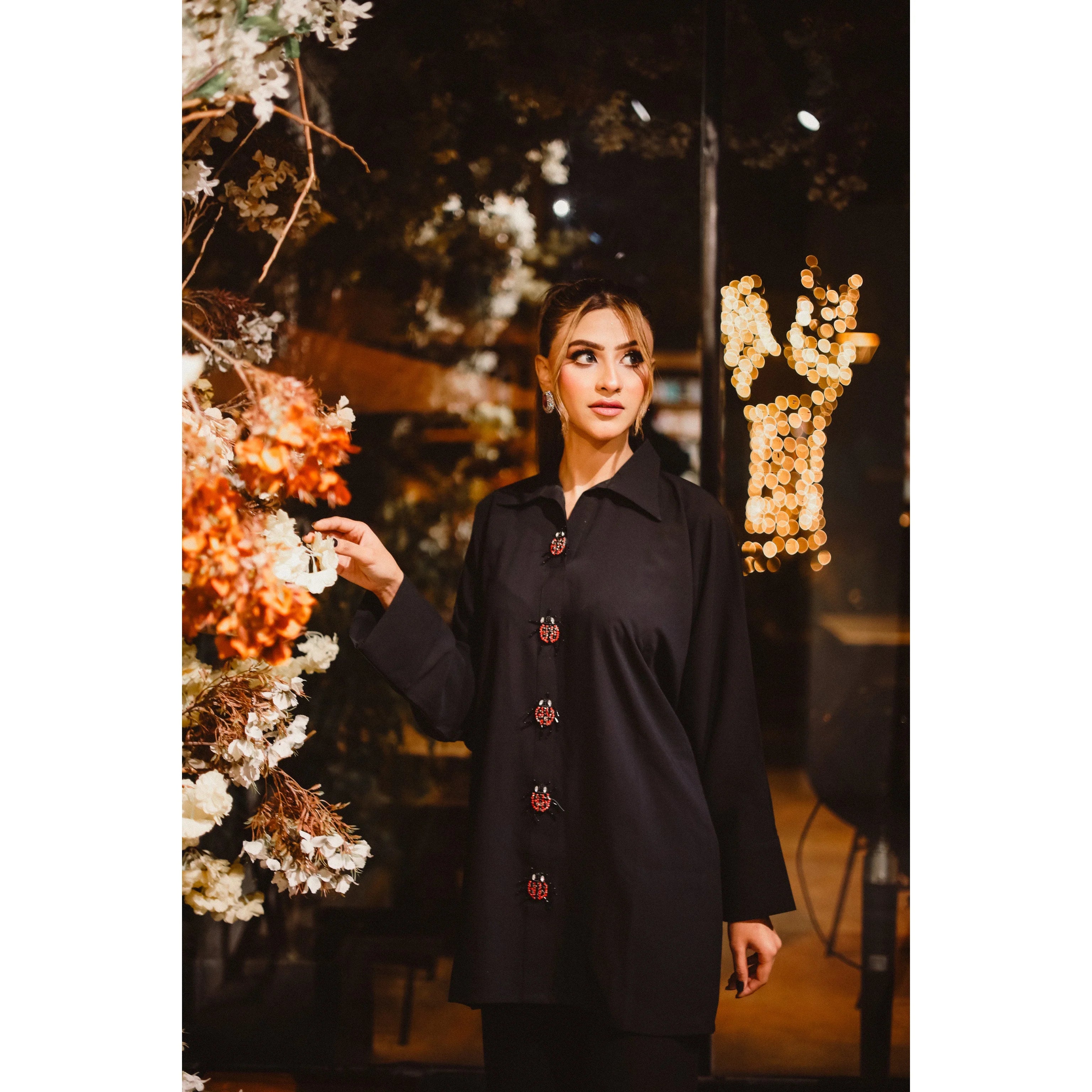 Lady Bird Black Co-ord set Crepe Pret 2 PCs