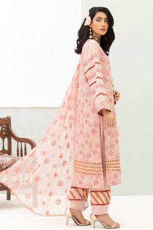Model displaying embroidered karandi winter suit fabric ideal for custom stitching and formal wear by Buraqstore