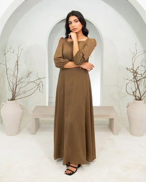 Khaki Long Dress – Premium female western clothes