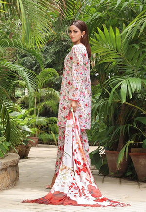woman posing in white dress pakistani simple lawn outfit buraqstore