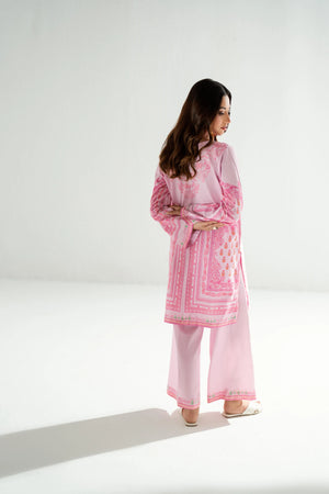 woman posing in pink dress lawn suit 2 piece buraqstore