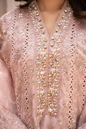 Lilac Embroidered Organza Pret 3Pcs Designer Edit Pakistan