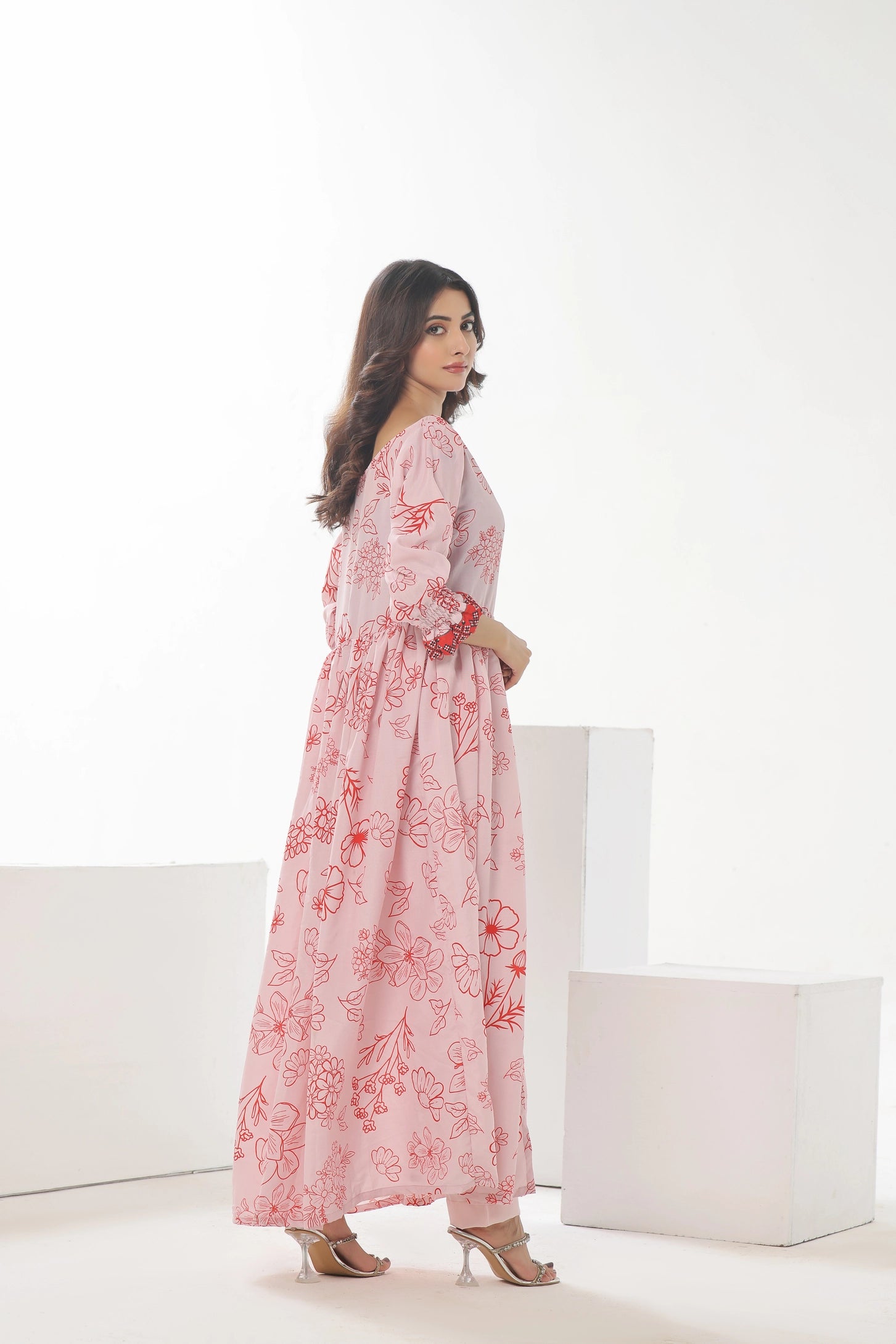 Long Elegant Lawn Frock Design 1 PC