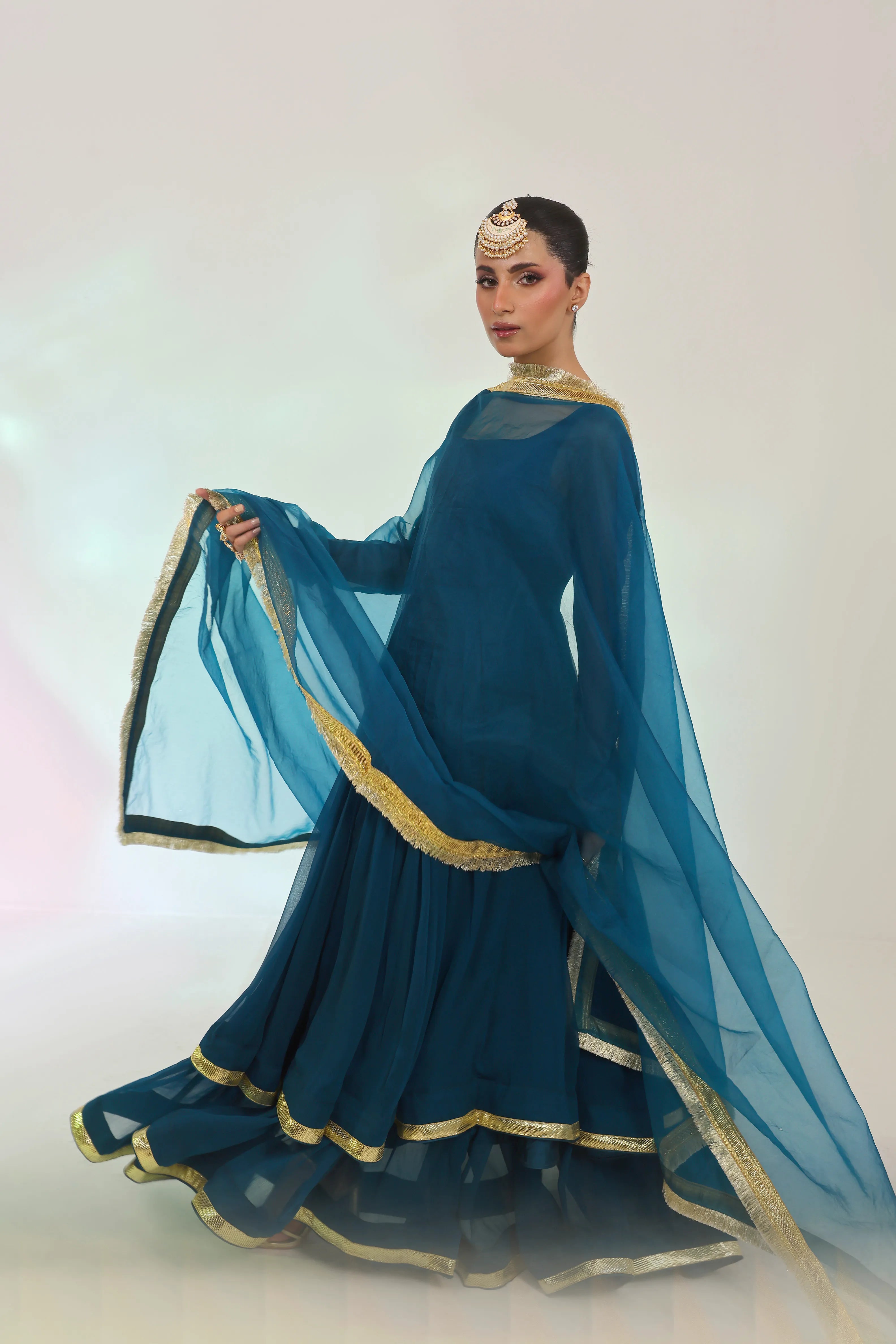 Long Frock Design for Girls 2023 Crinkle Chiffon Frock Pret 2 PCs