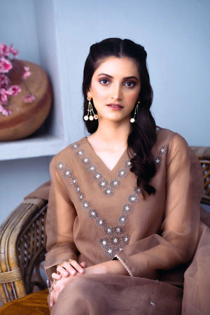 Maple Leaf Net Pret 2 PCs Blended Cotton Silk Fabric