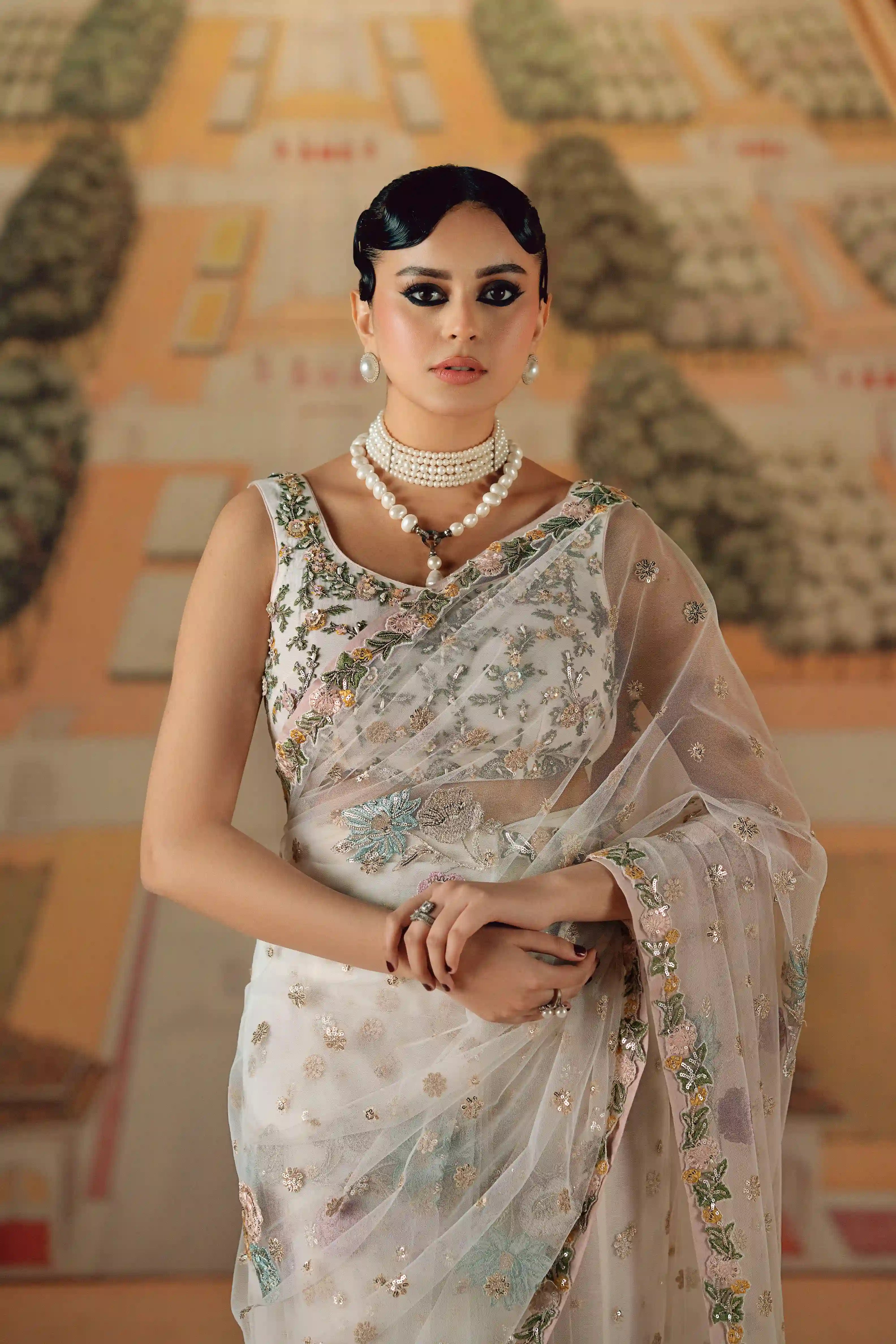 Mu Dikhai Embroidered Net Pret 3Pcs Classy Unstitched Suit