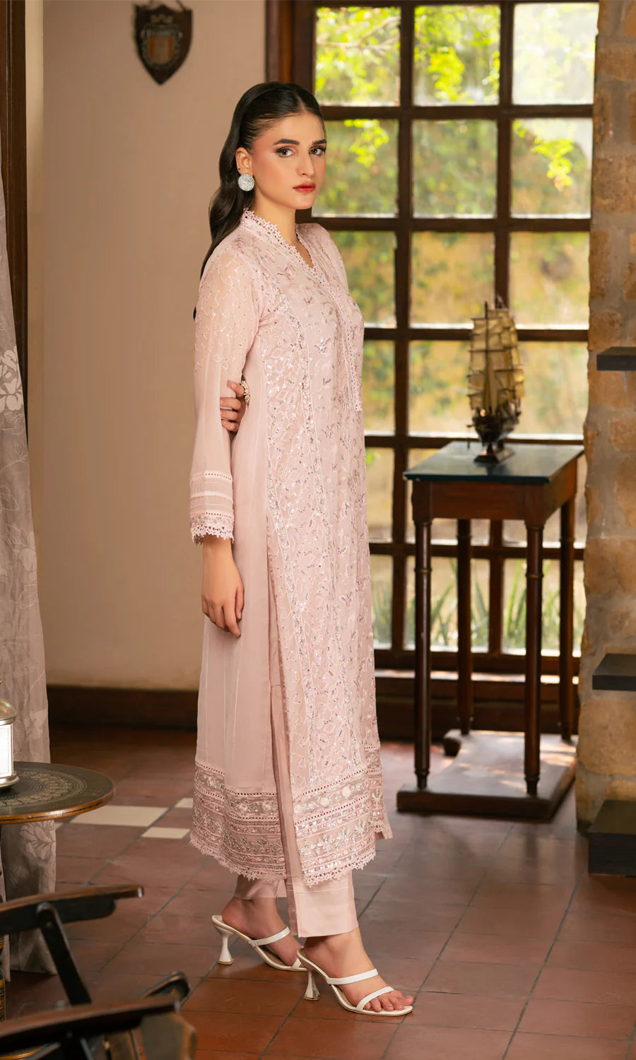 Orchid Chiffon Pret 3Pcs Stylish Festive Wear