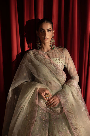 Paalki Organza 3 PC pakistani designer lehenga online