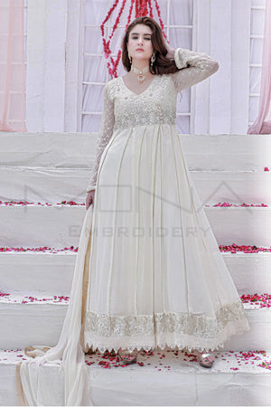 Pearl Essence – Off White Angrakha Dress (3PCs)