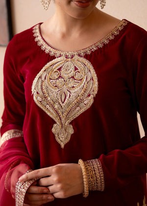 Rose Ember Velvet Pret 3Pc