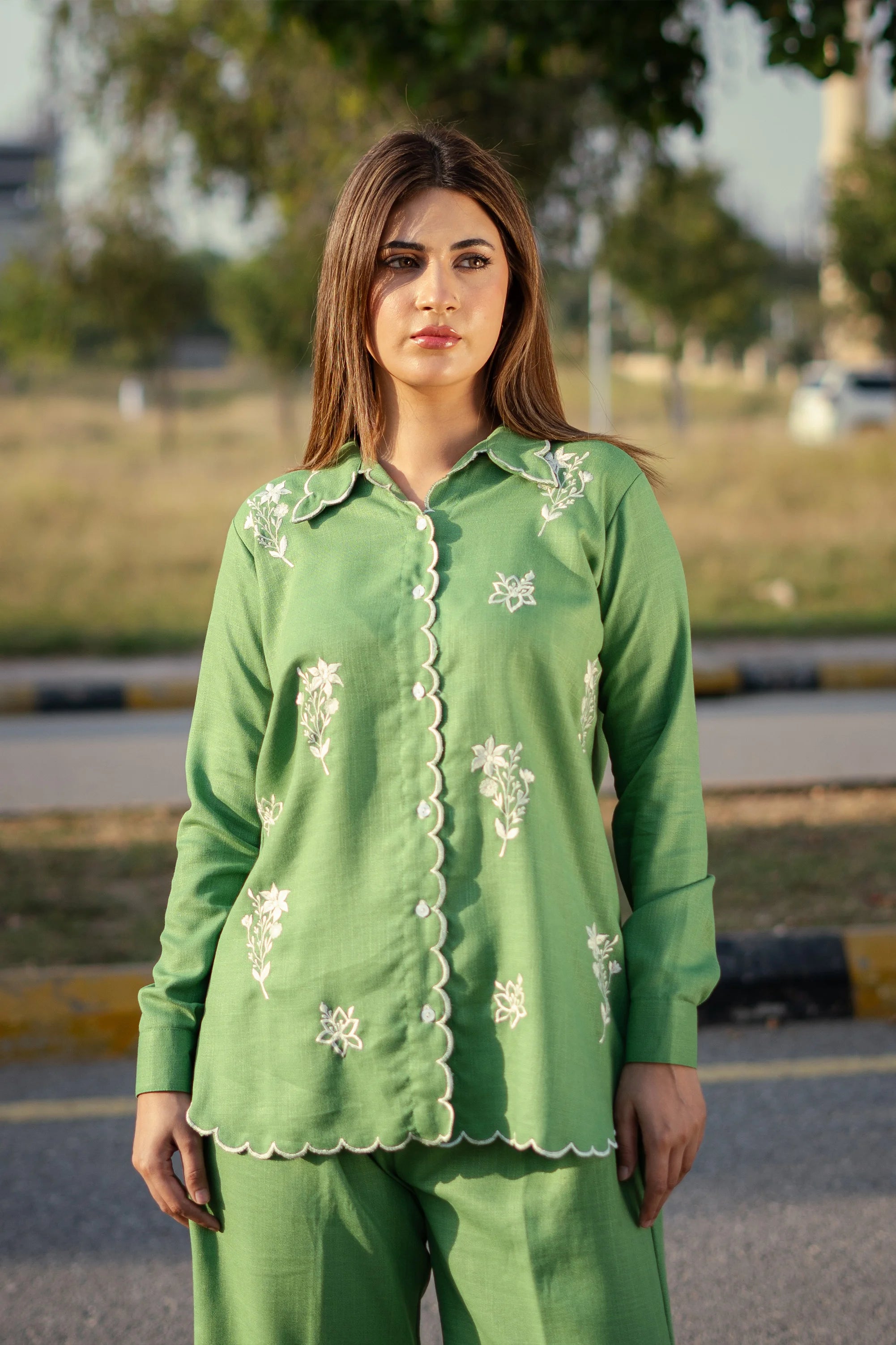 SF - 304| Elegant Green Co Ord Set