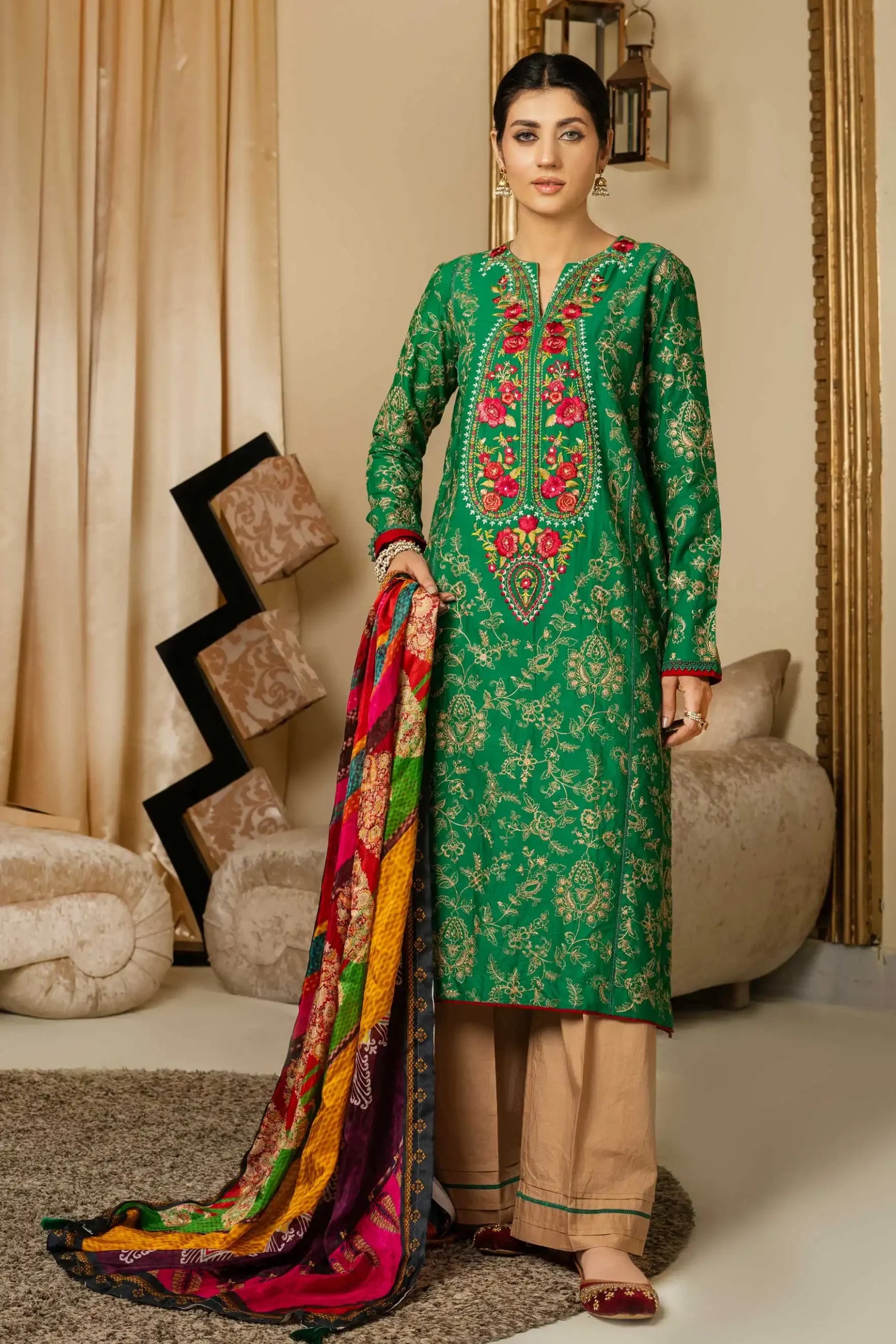 Garden Deep Embroidered Lawn Pret 3pc