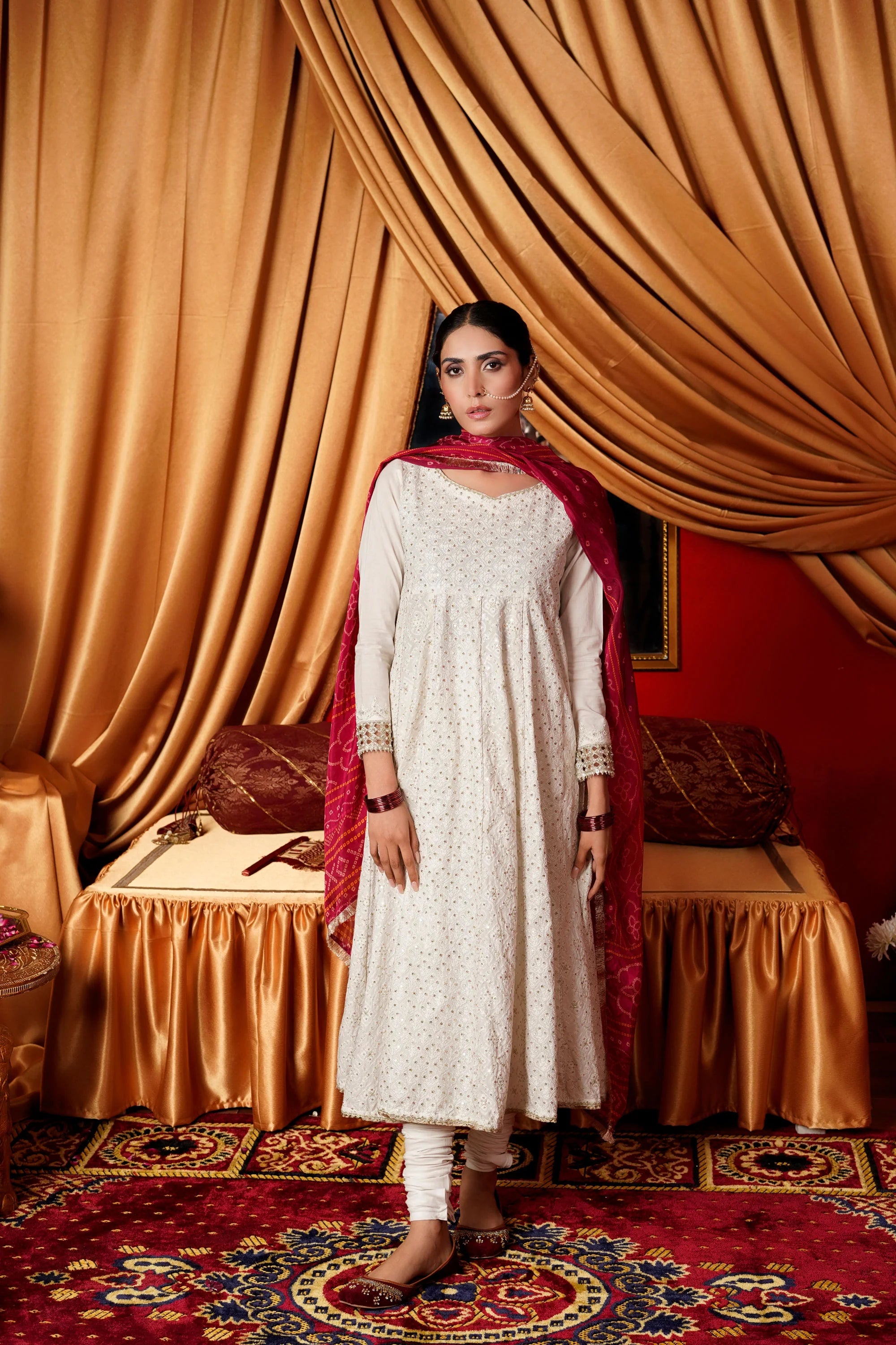 White Charms Embroidered Lawn Pret 3pc