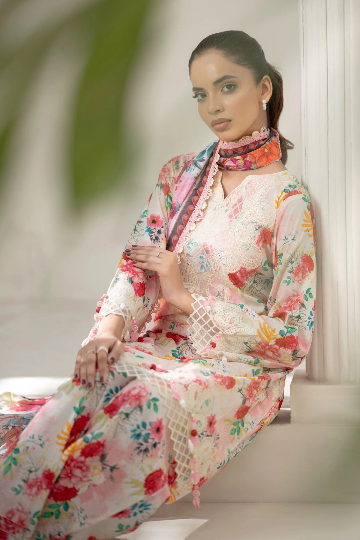 White Dress Designs Pakistani, Embroidered Lawn 3PC | Buraq Store