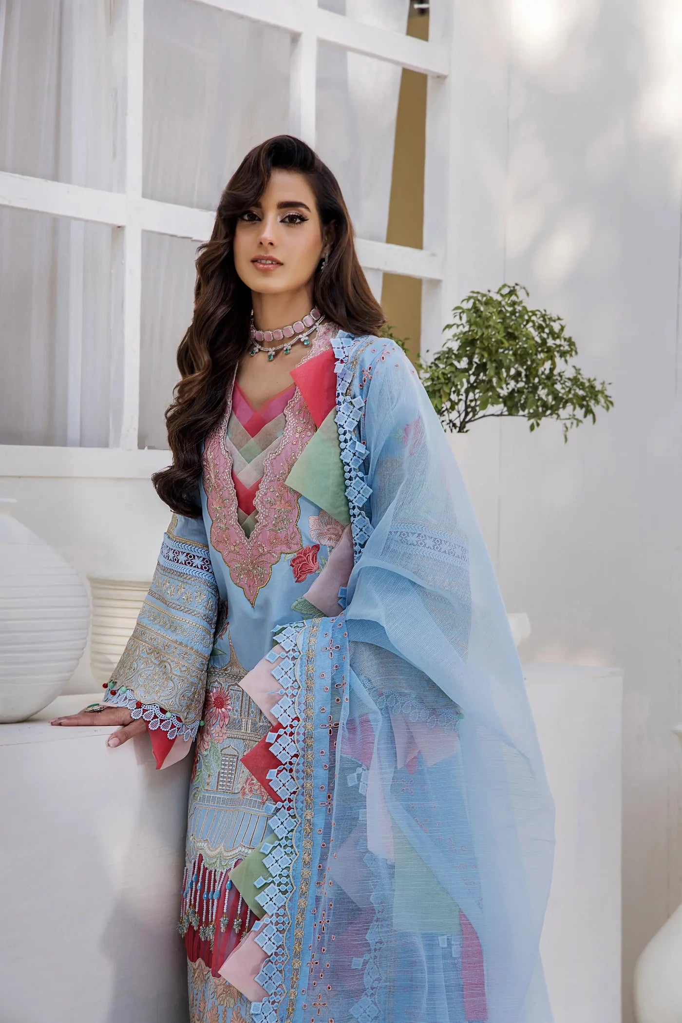 Sakura Skyline Unstitched 3PCs – lawn collection sale for ladies