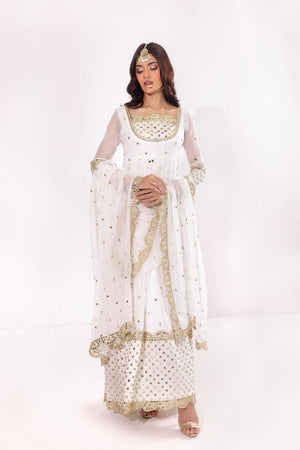 Simple Embroidered Chiffon Frock for Girls Pret 2 PCs