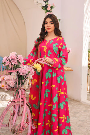 woman posing in pink lawn suit 3 piece buraqstore elegant wear