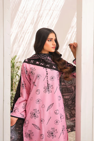 woman posing in pink lawn suit 3 piece buraqstore elegant look