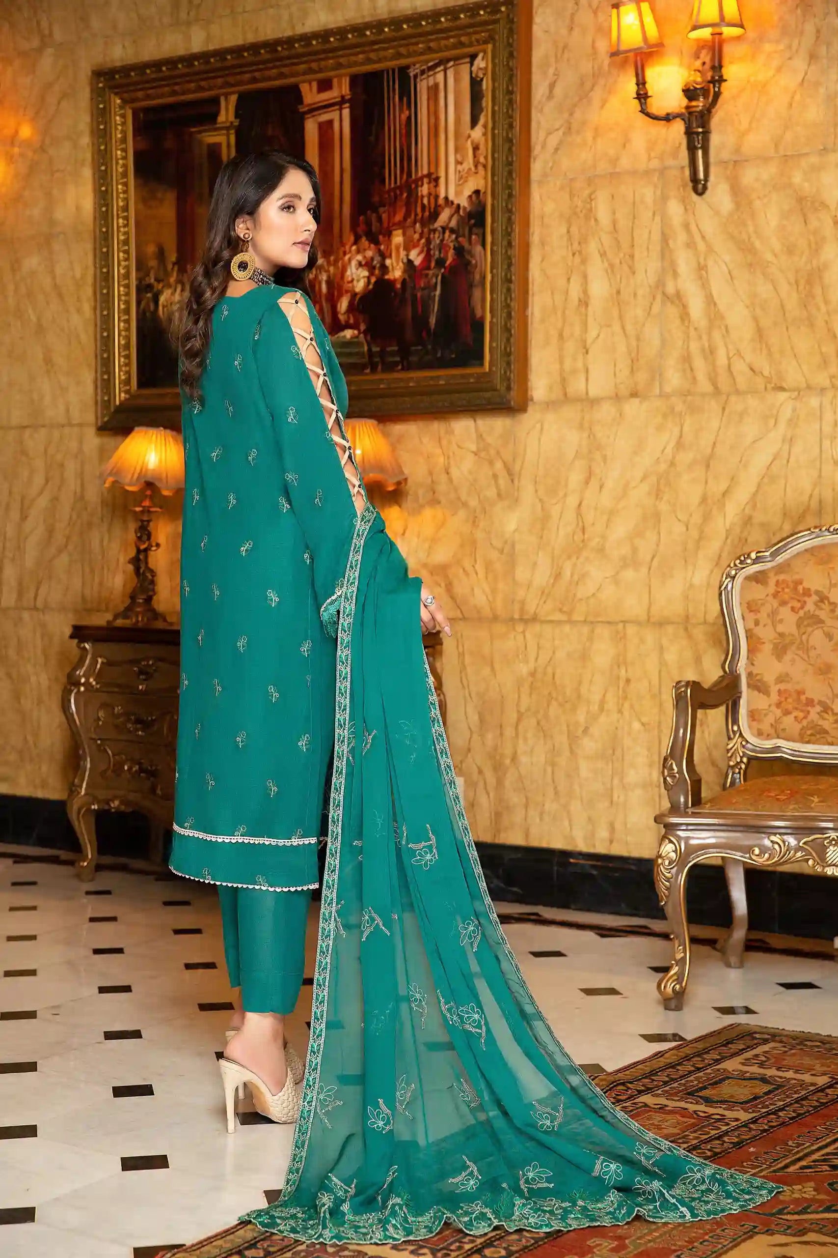 Tehzeeb Karandi Dress Design 3 Pcs