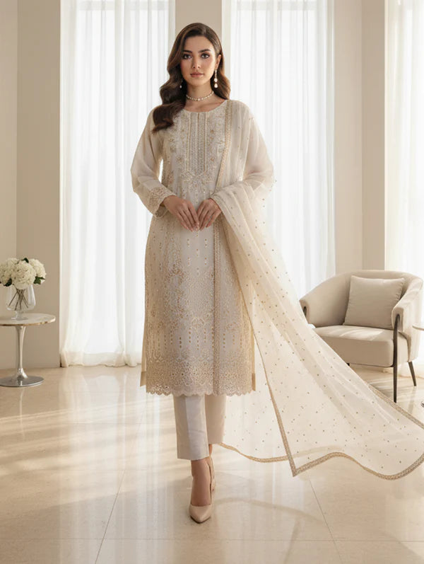 Burberry Organza Unstitched 3 PCs