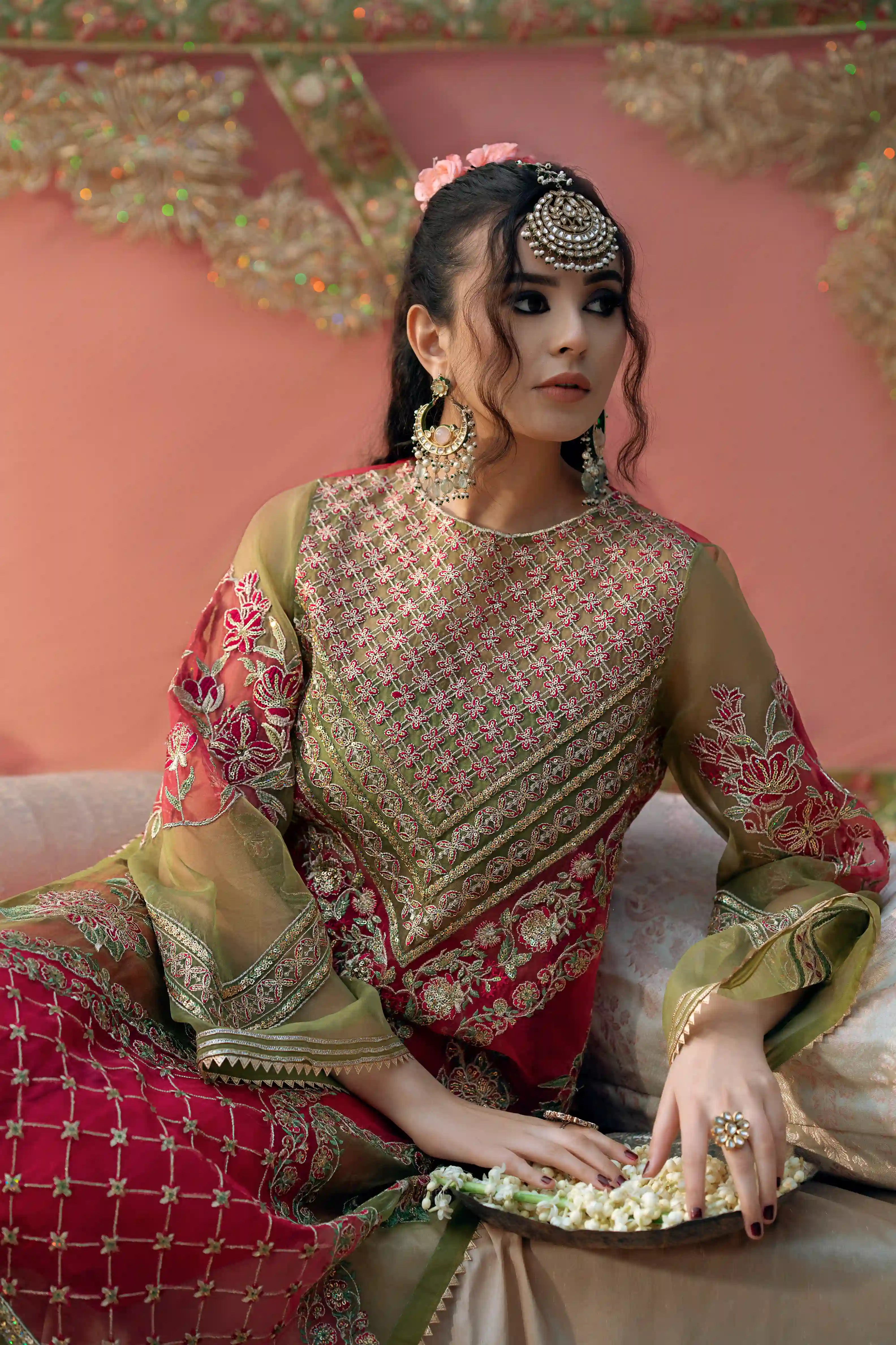 Doli Embroidered Organza Pret 4Pcs