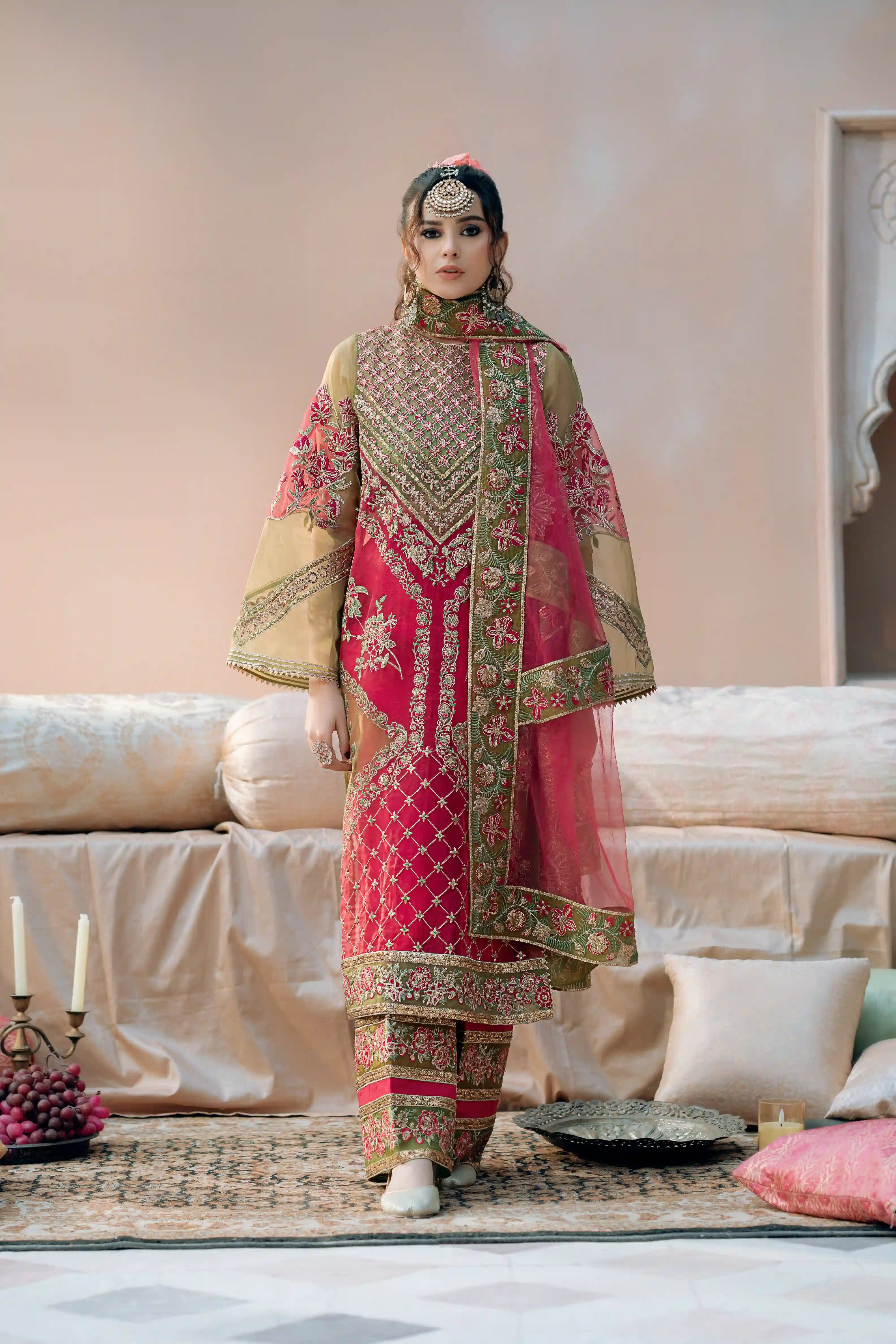 Doli Embroidered Organza Pret 4Pcs