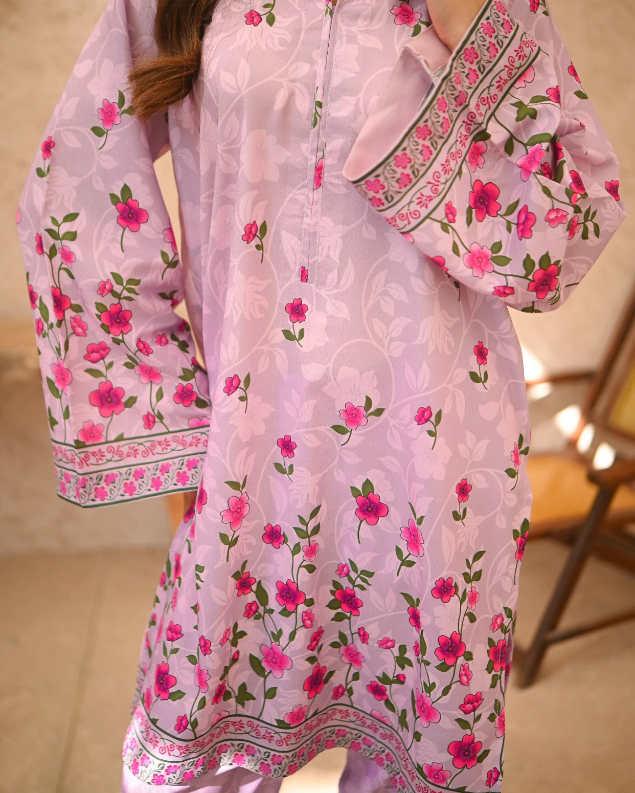 Rose Quartz Crepe Pret 2 PCs