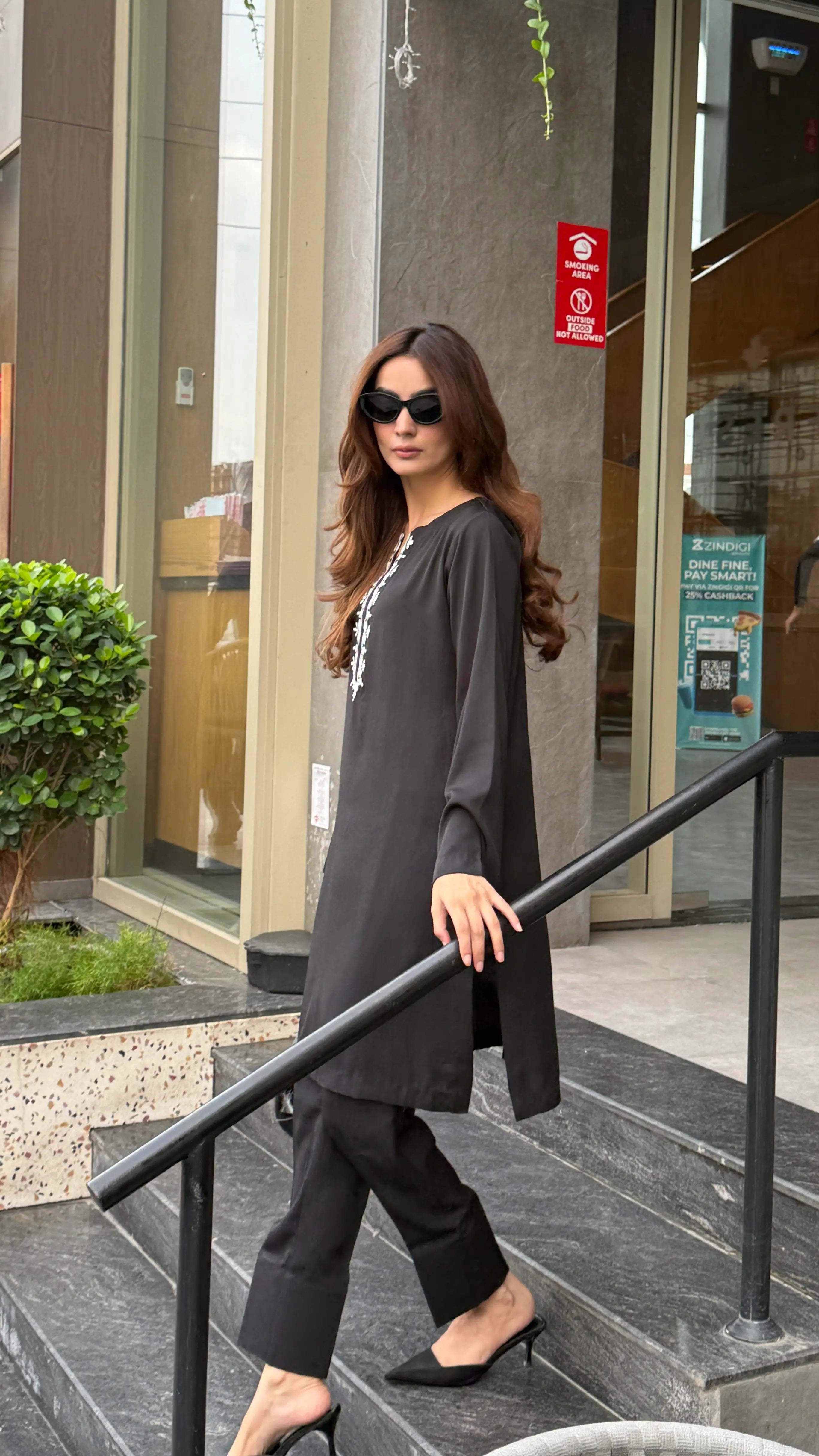 Black Georgette Co-ord Set 2 PCs