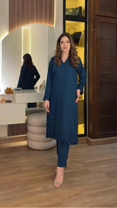 SF - 310 | Deep Teal Pret Karandi 2 PCs