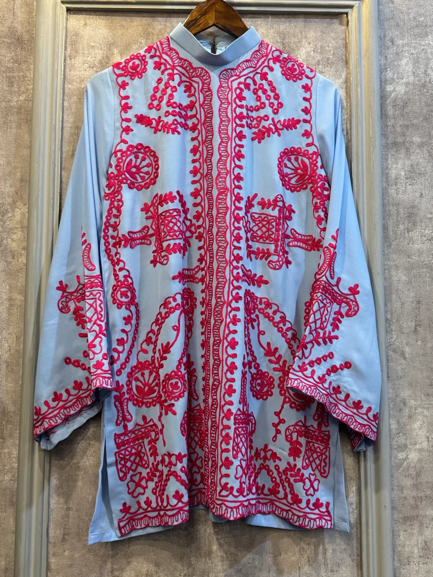 Ice Blue Embroidered Sewing Spot Pret 2Pcs