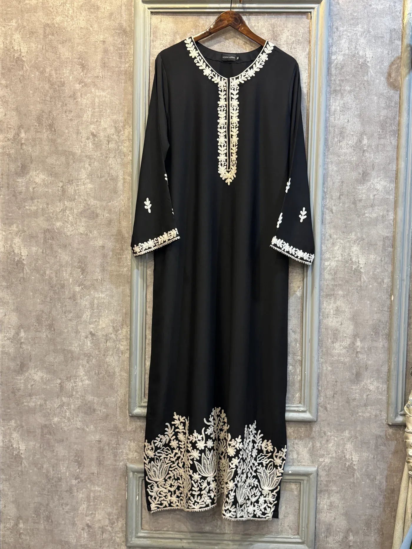 Black Embroidered Georgette Shirt Pret 1Pc