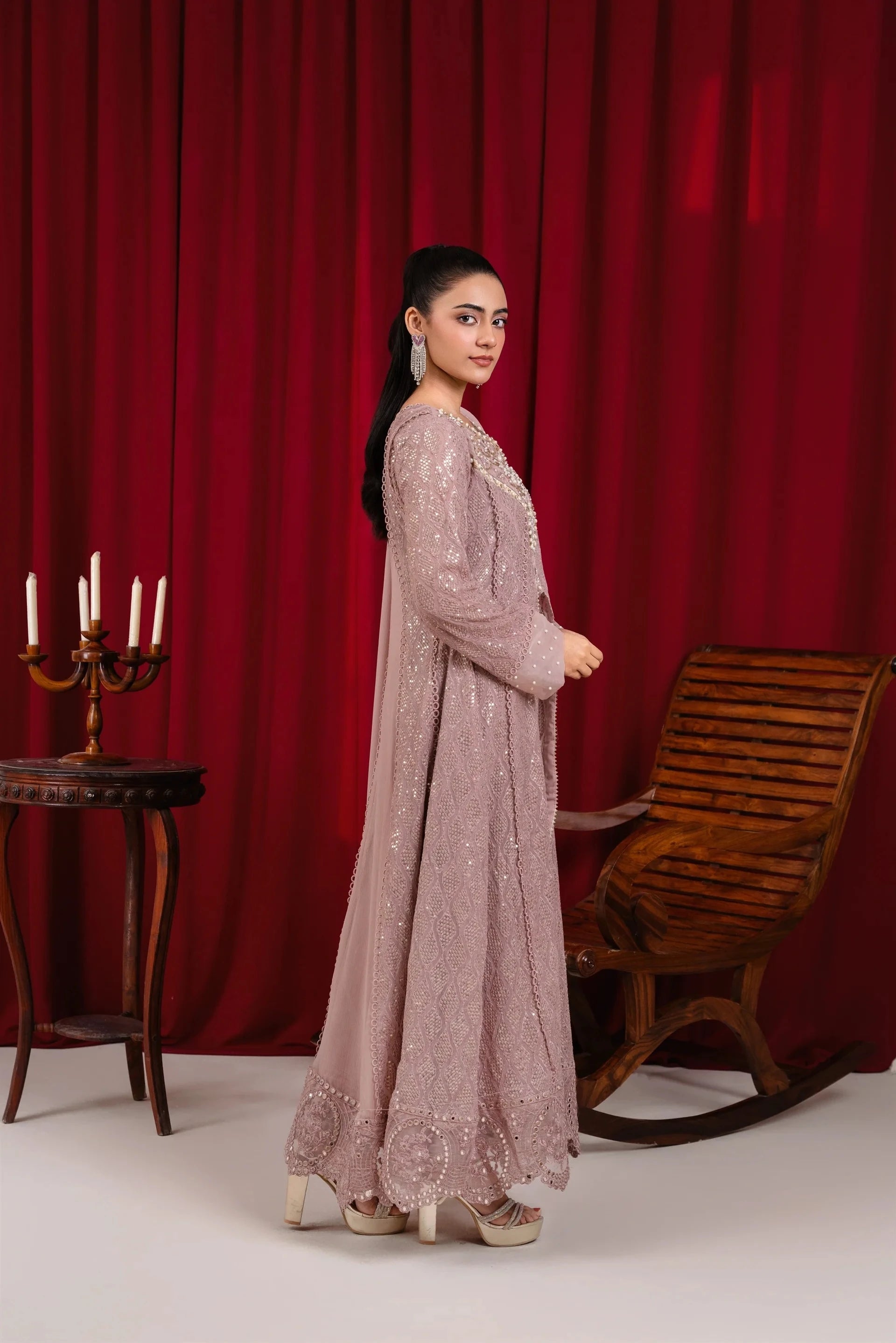 K-136-TEA ROSE CHIFFON PRET 3PCS