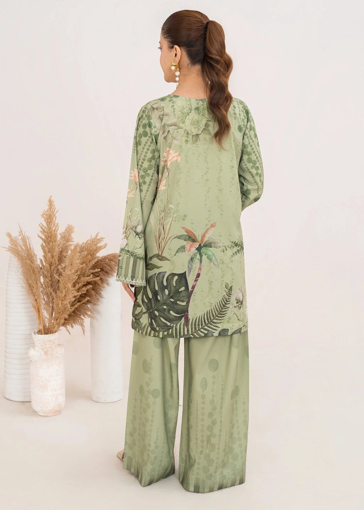 Pistachio Green Printed Co Ord Set Women 2PC