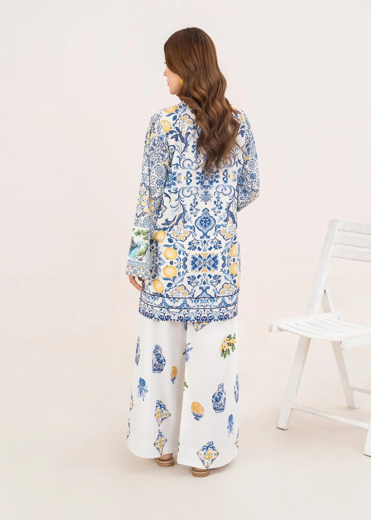White Printed Co Ord Set Design 2PC