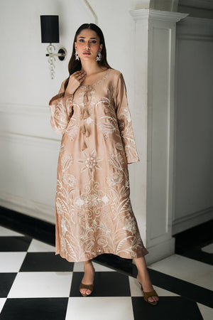 Beige kaftan dress Pakistan soft elegant kaftan dresses in Pakistan online BuraqStore