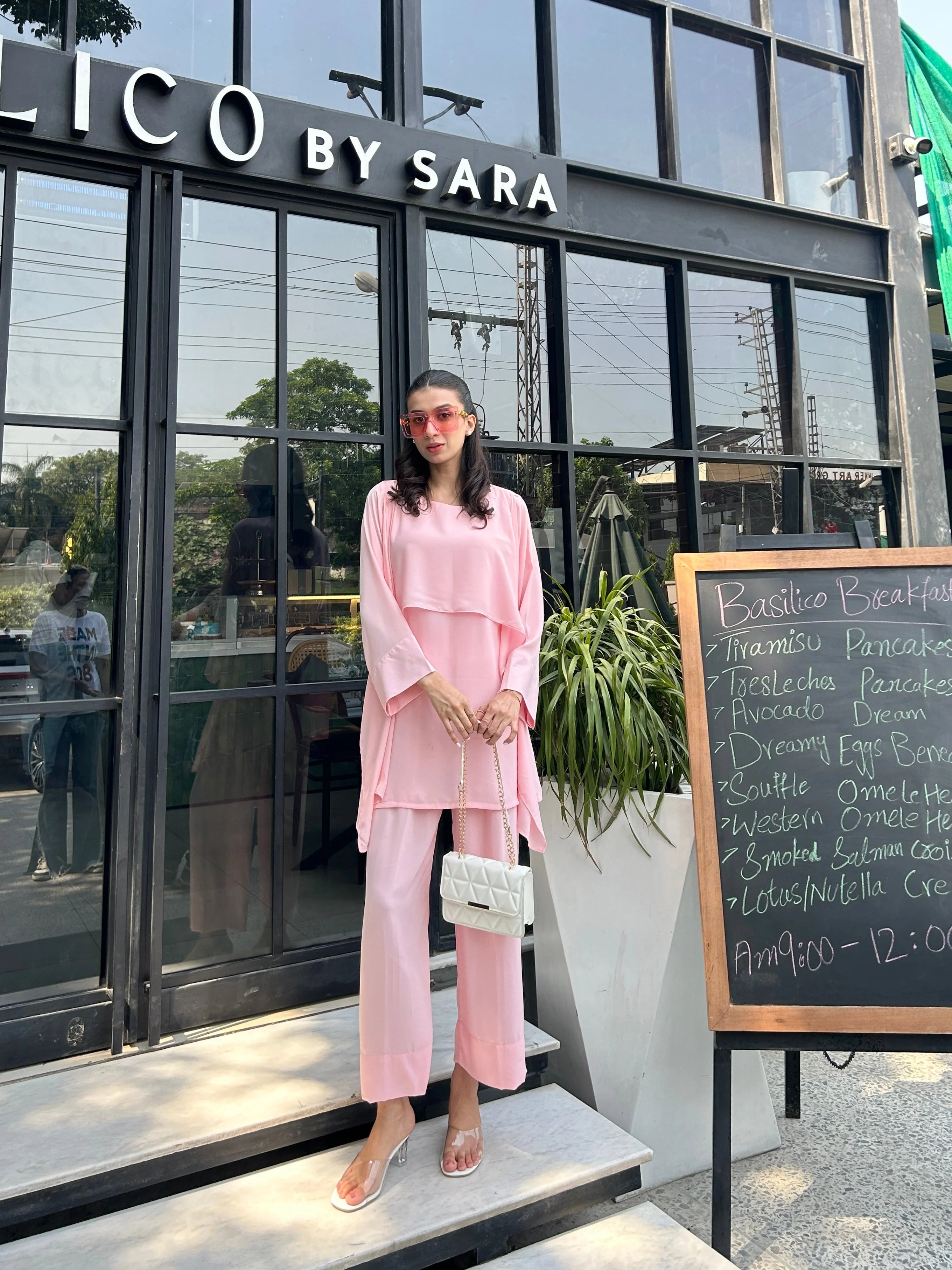Powder Pink Cape Co-Ord Set