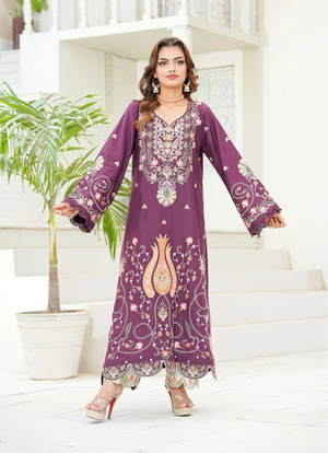 Rustic Vine summer outfit by Buraq Store for lawn collection