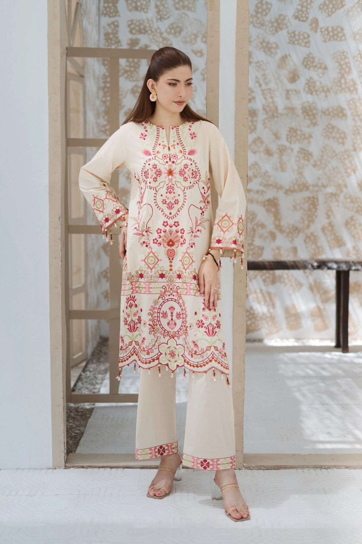 White Dress Design, Embroidered Lawn 2PC | Buraq Store