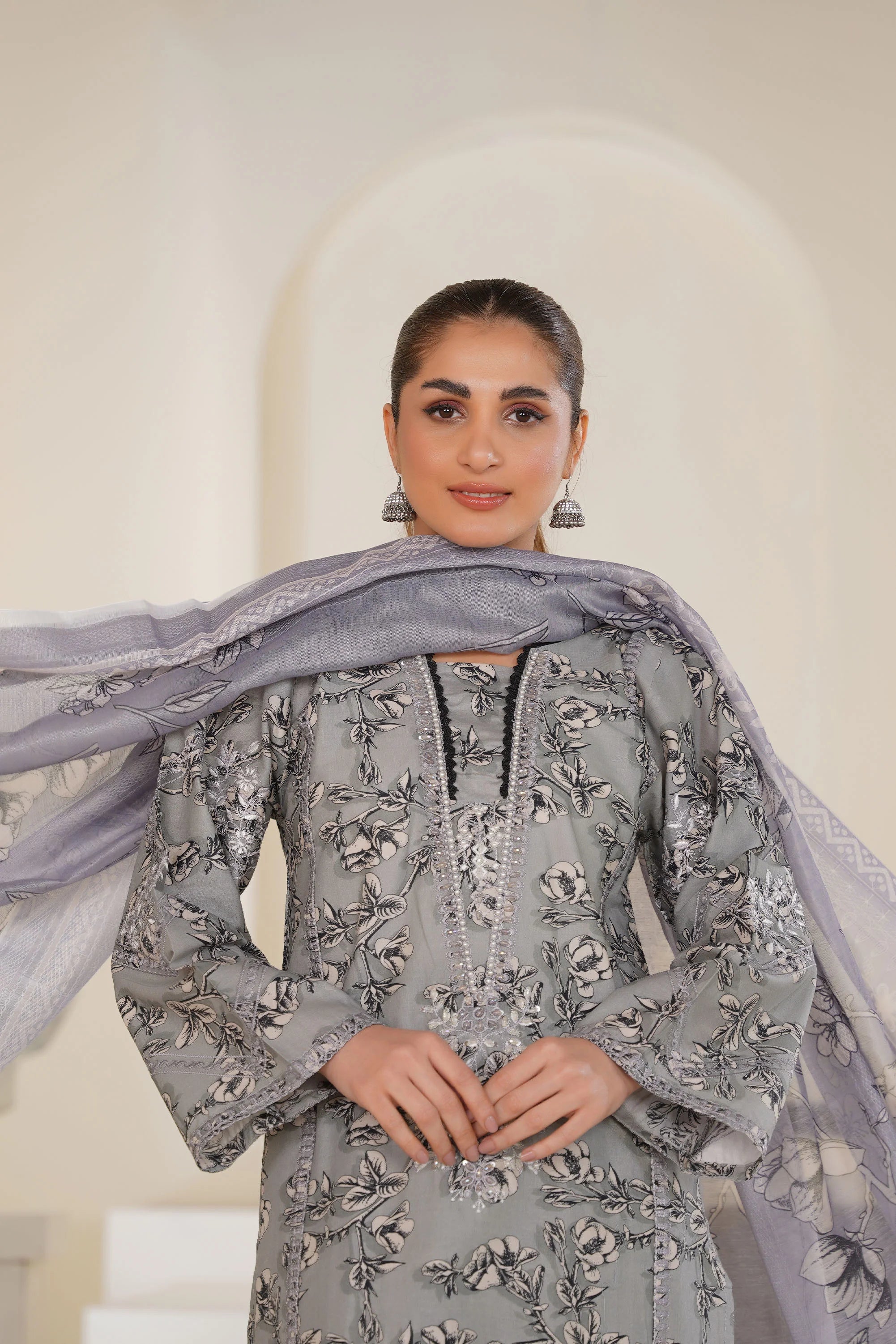 Silver Mist Embroidered Lawn Pret 3 PCs