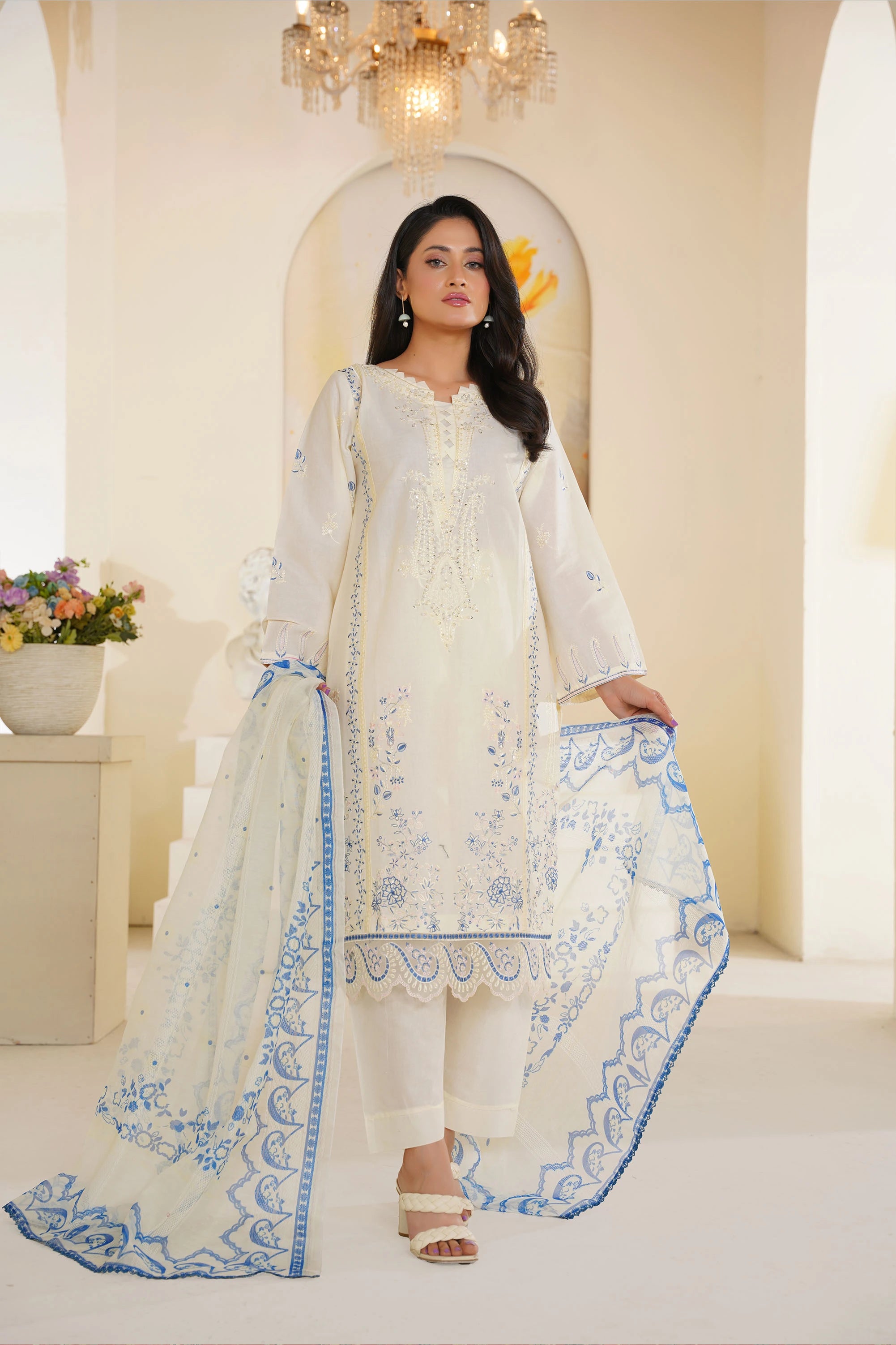 Ivory Breeze Embroidered Lawn Pret 3 PCs