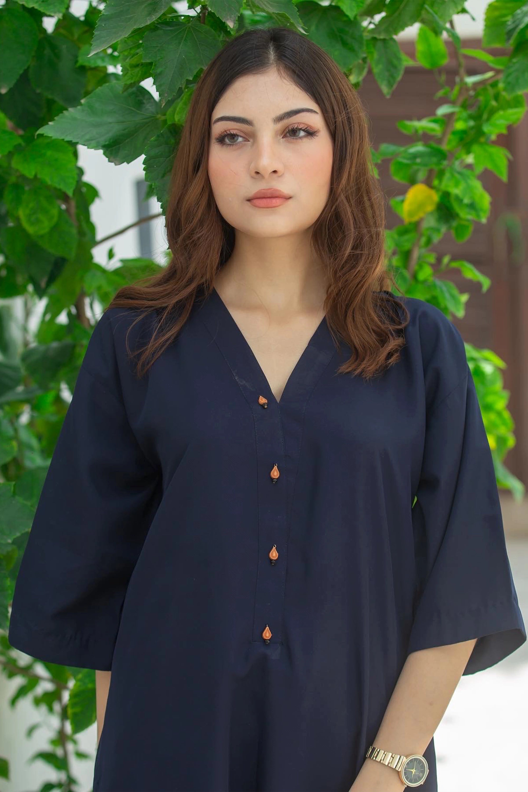 Navy Blue Georgette Pret 2Pcs