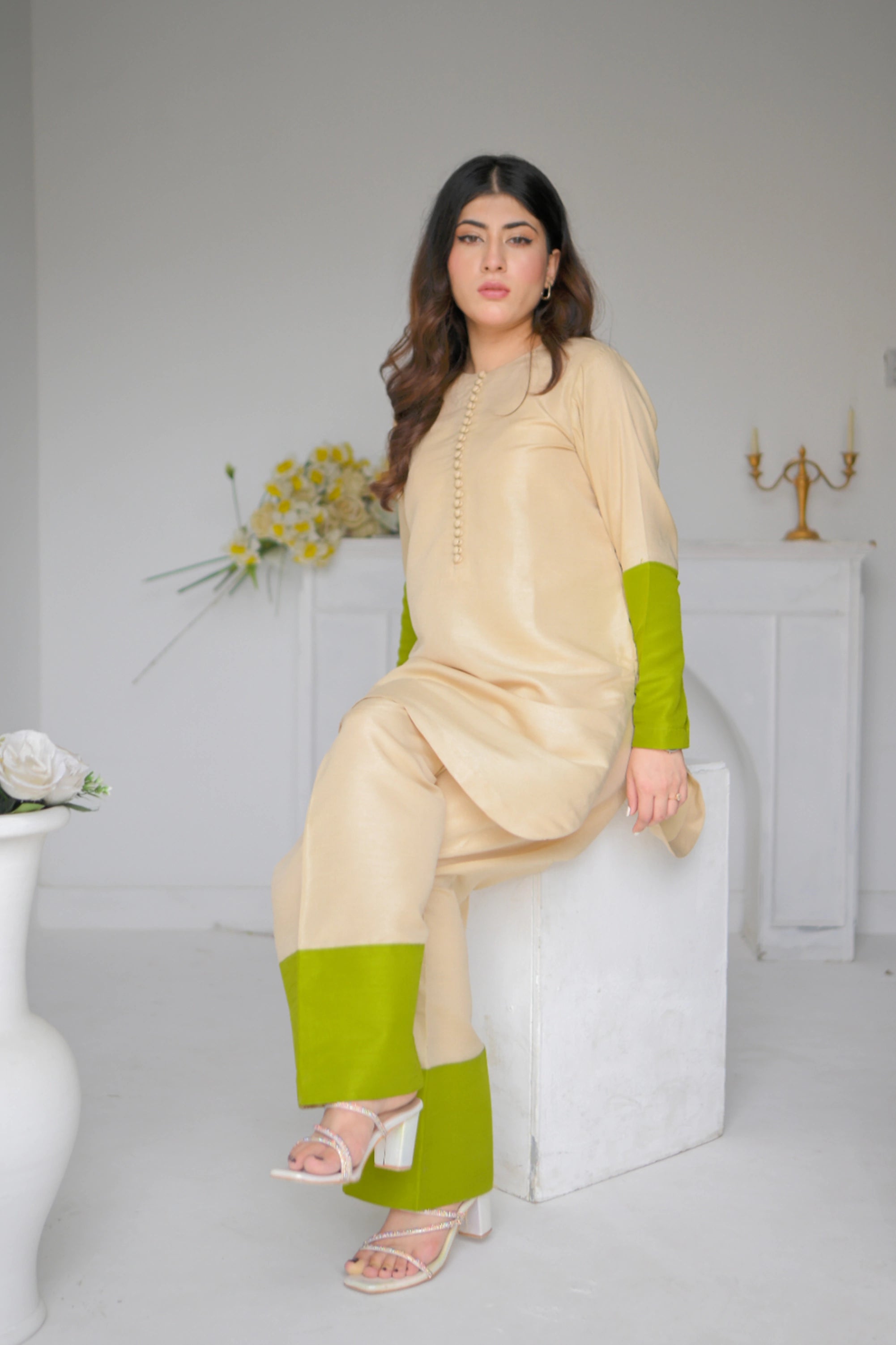 Pastel Raw Silk Pret 2Pcs