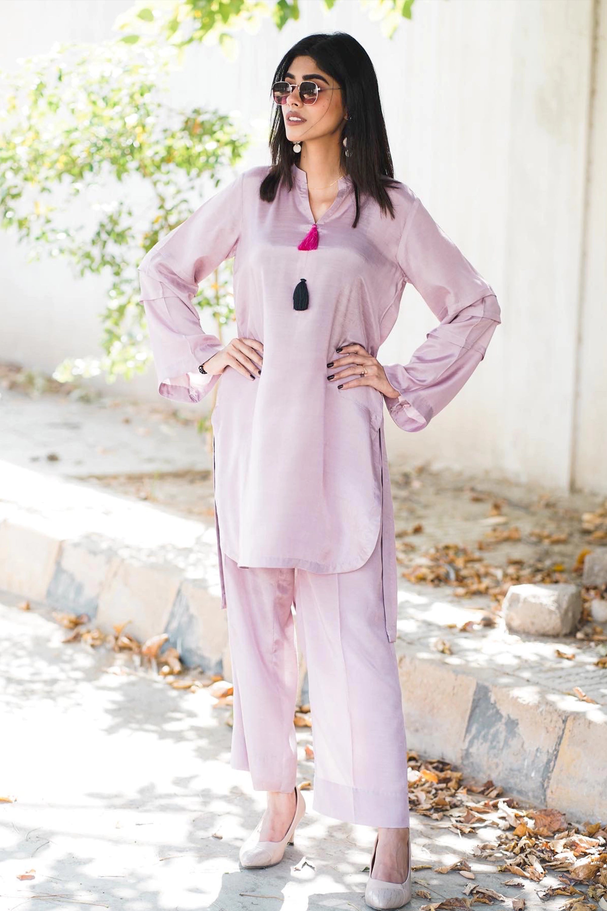 Lilac Cotton Silk Pret 2Pcs