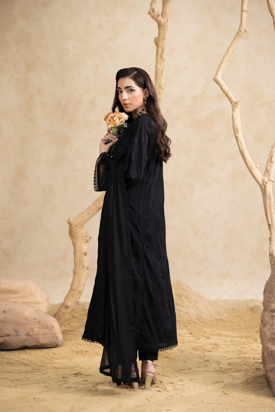 Black Embroidered 3-Piece Set
