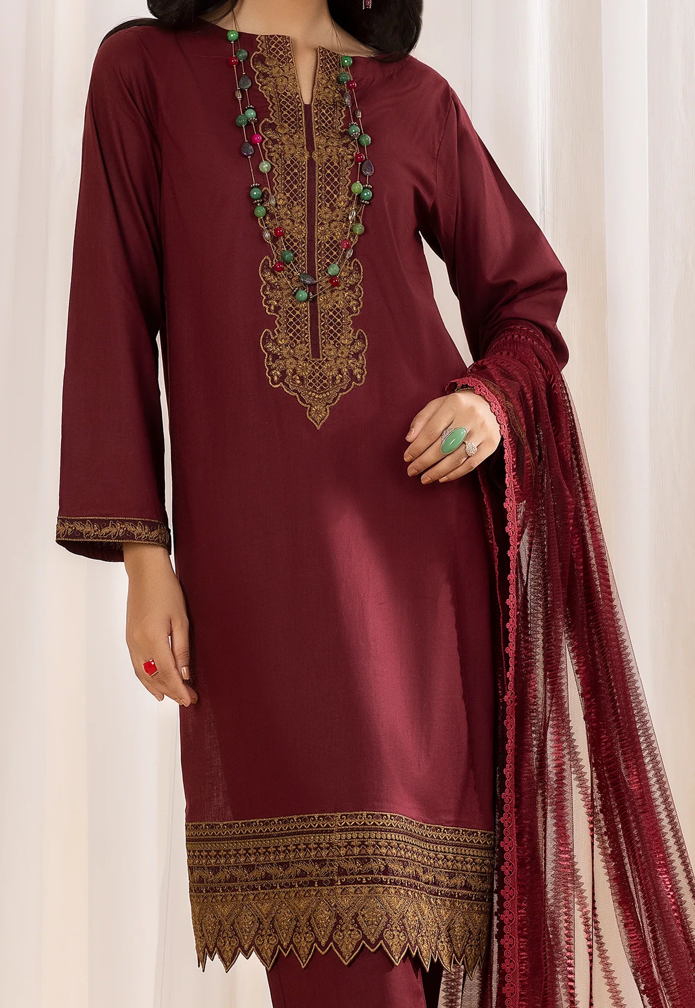 Surkh Lawn Embroidered Pret 3PCs