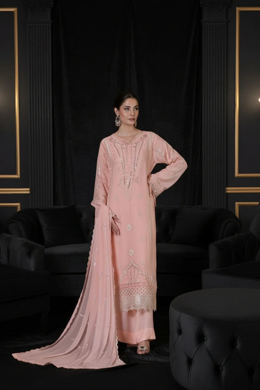 SAFFRON Chiffon Pret 3 PCs