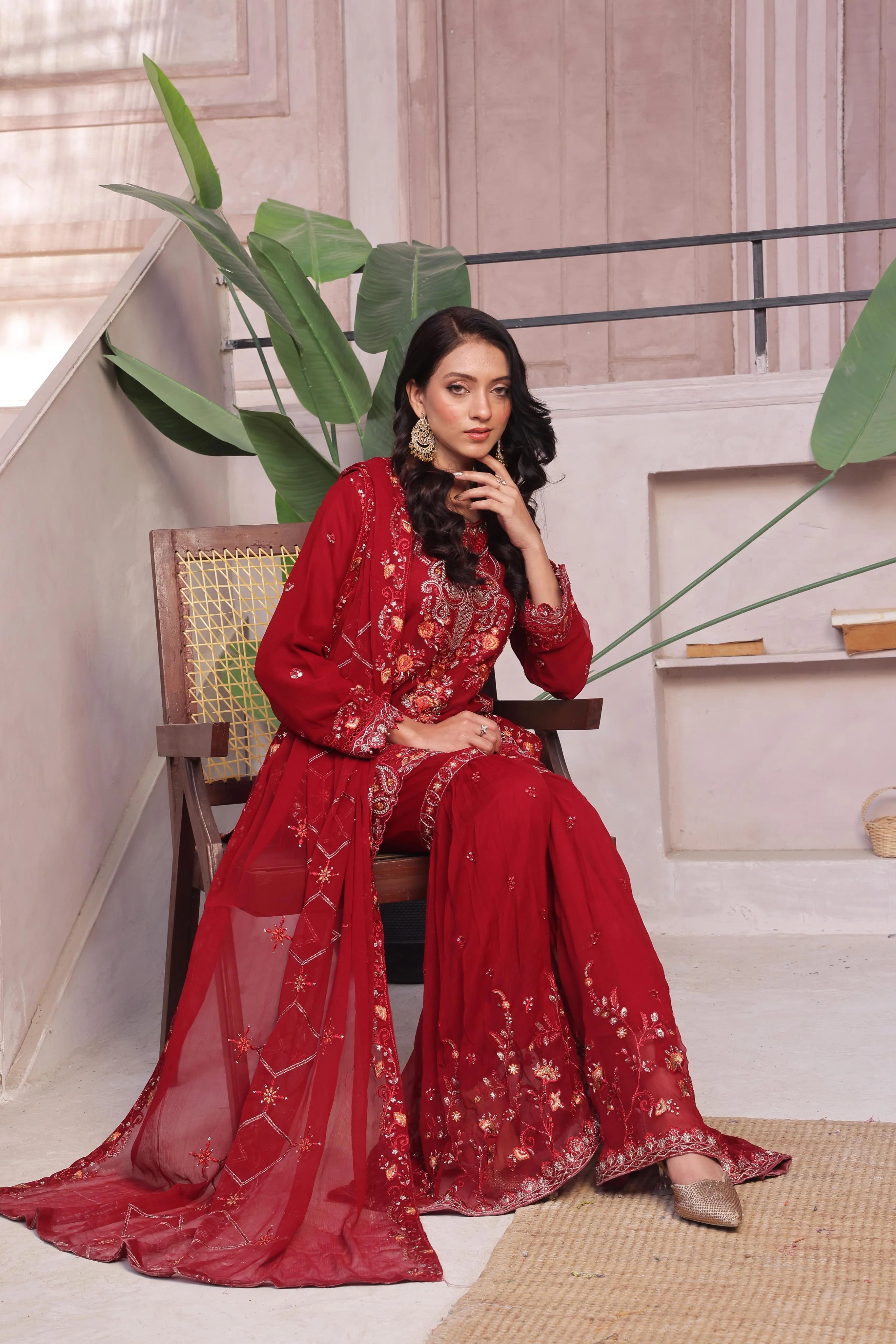 Resham Gharara Chiffon Pret 3 PCs