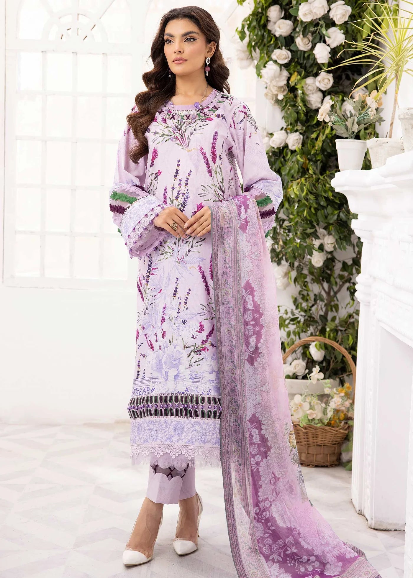 Purple Bloom Lawn Unstitched 3 PCs