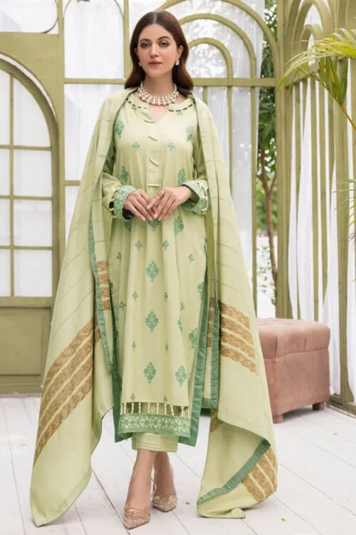 DL-15 DHANAK EMBROIDERED UNSTITCHED 3 PCs